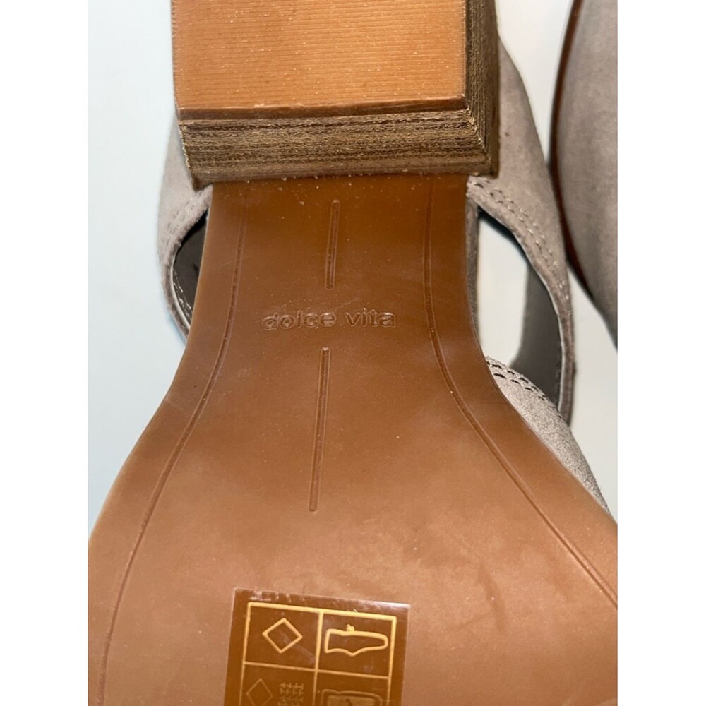 Dolce Vita Sz 9.5 Women’s Taupe Suede Slip-On Mule Heels #boho #indie #gyspy - Picture 7 of 8